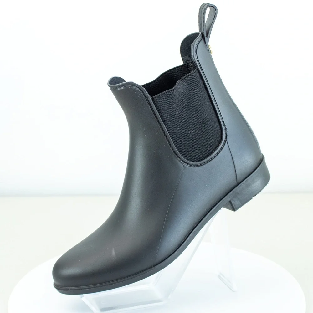 Sam Edelman Tinsley Black Rubber Rain Boots Pull-On Women’s Chelsea Boot Size 7